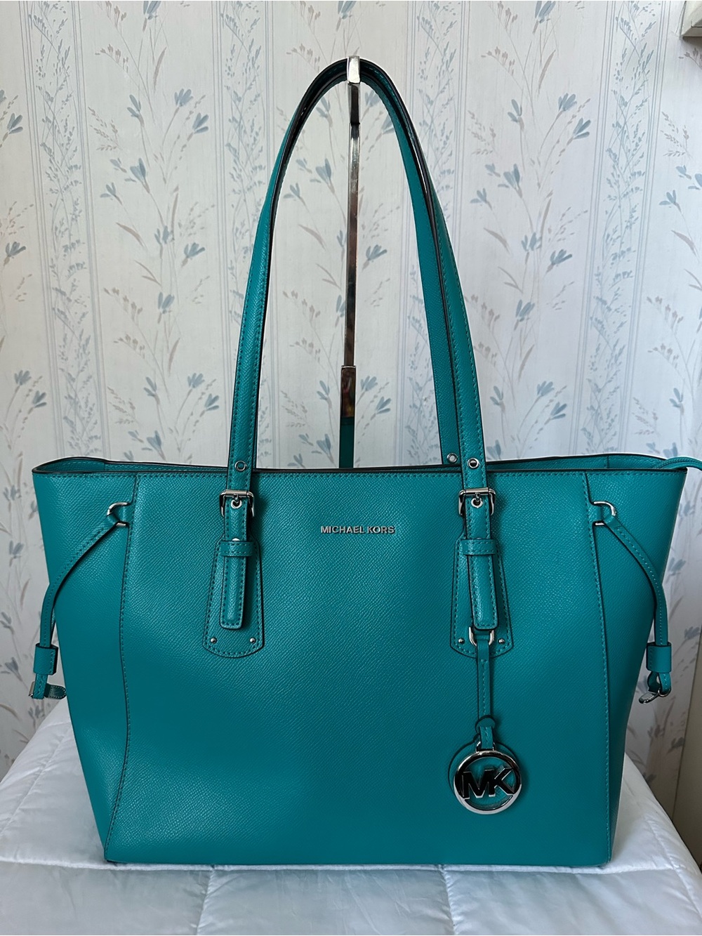 Michael Kors Teal Saffiano Leather Tote